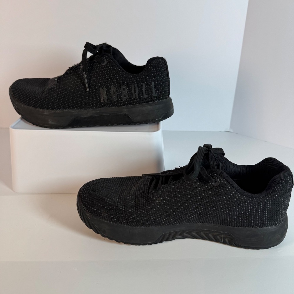 NOBULL Black SuperFabric Trainer Mens 6.5 Womens 8 Cross Training Shoes Blackout